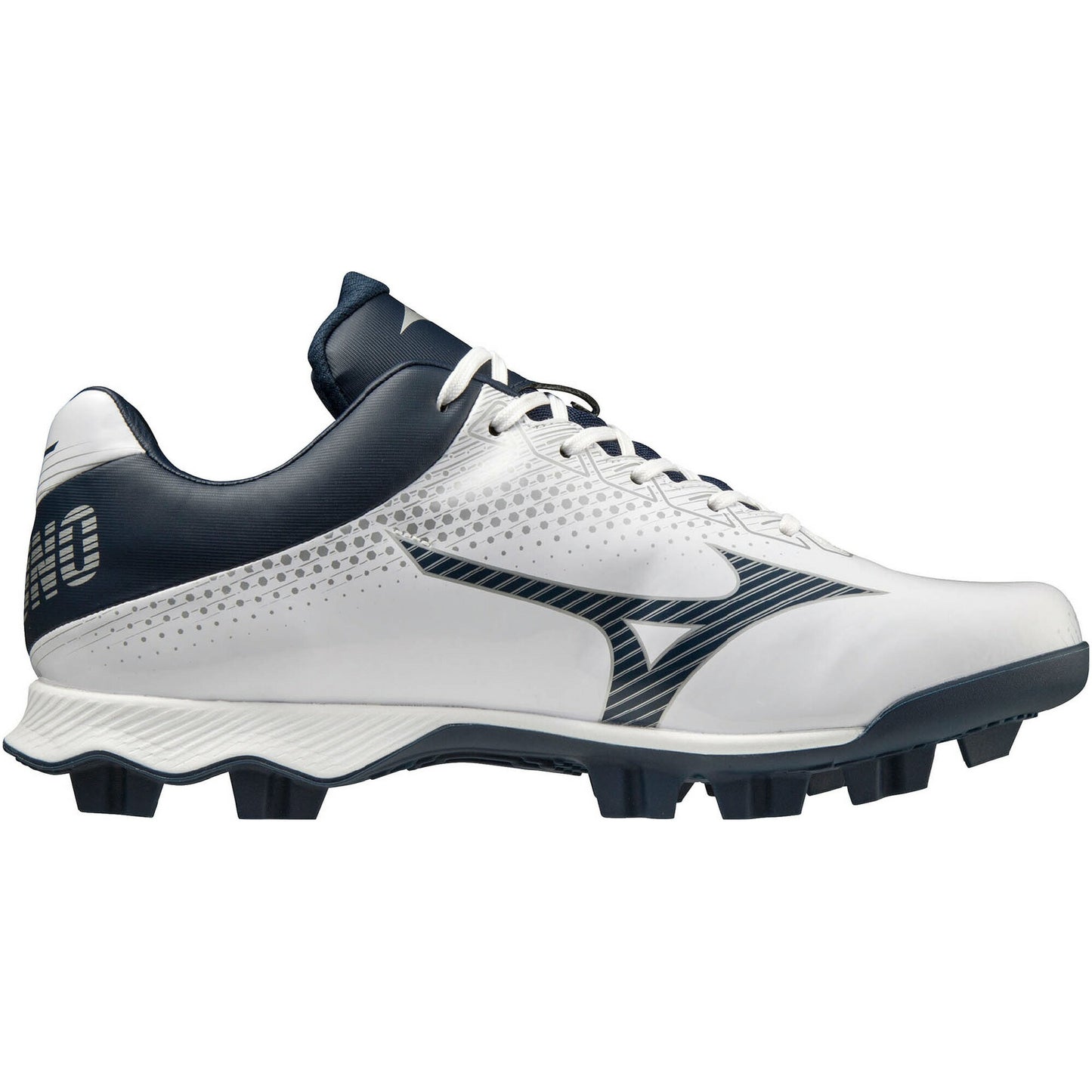 【 ミズノ MIZUNO 】 野球 ポイントスパイク ウエーブライトレボ ホワイト×ネイビー 11GP222114 WAVE LIGHTREVOソフトボール