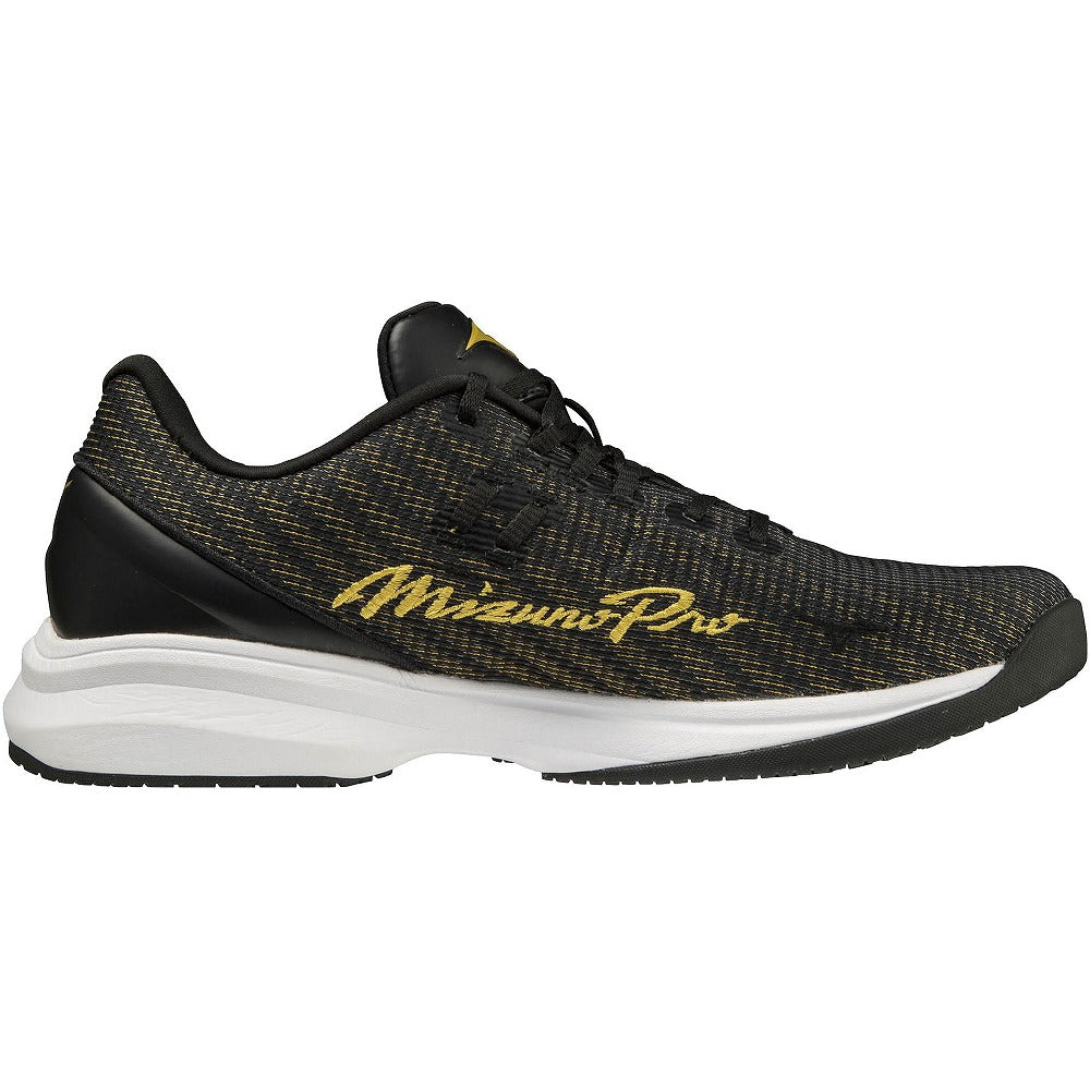 【 ミズノ MIZUNO 】 ミズノプロ 野球 ソフトボール トレーニングシューズ ウエーブライトレボラン プロ ブラック×ゴールド 11GT220150 WAVE LR RUN PRO