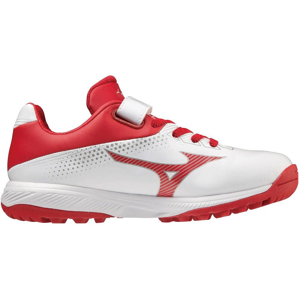 【ミズノ MIZUNO】 ジュニア 野球 ソフトボール トレーニングシューズ ライトレボトレーナーJr.CR ホワイト×レッド 11GT222362 LIGHTREVO TR Jr. CR