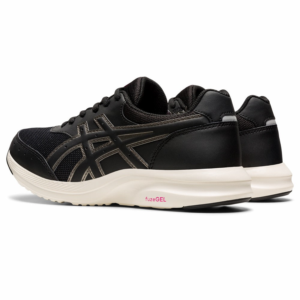【 アシックス asics 】 レディース ウォーキングシューズ GEL-FUNWALKER W054 ブラック 1292A054-001 サイドファスナー式 幅広タイプ