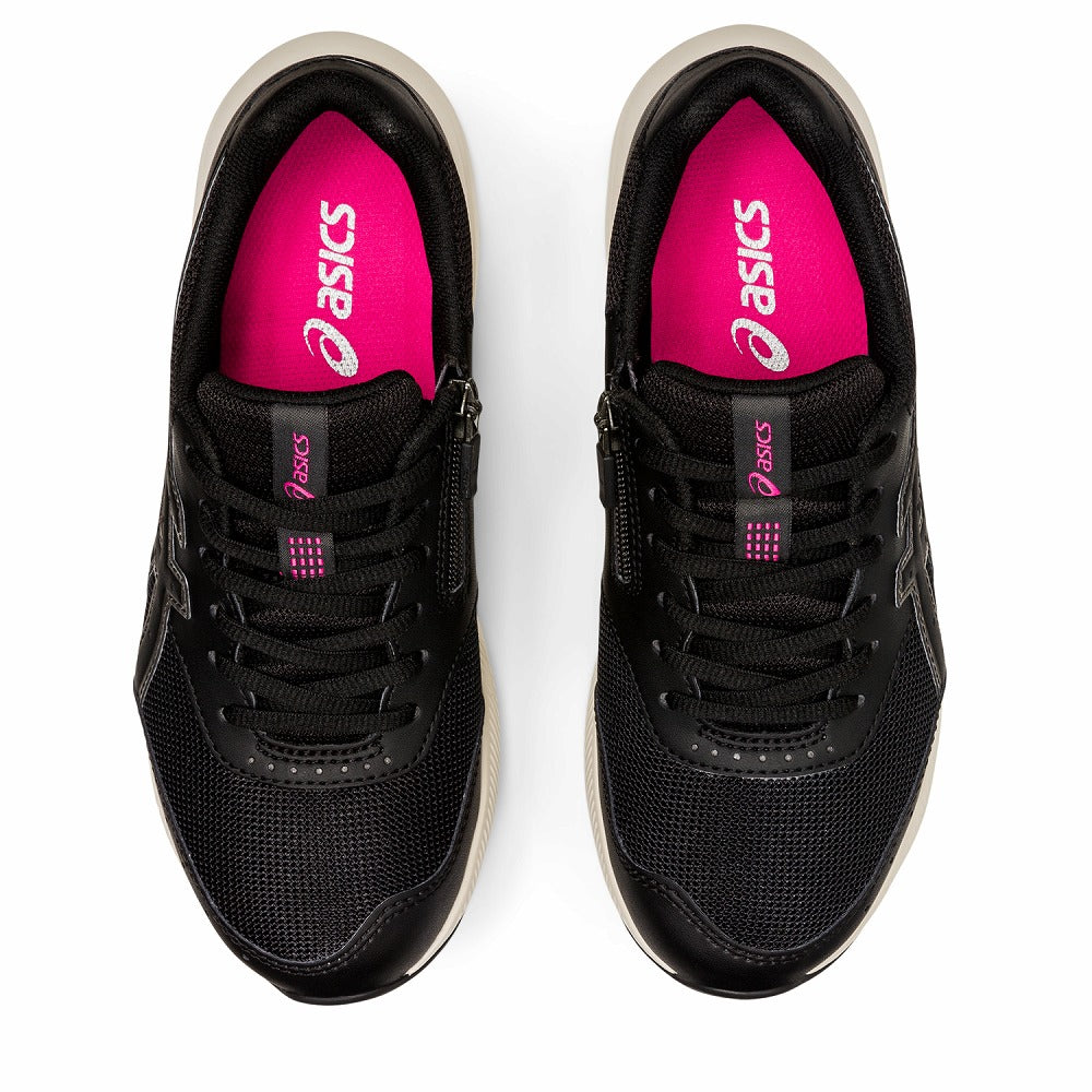 【 アシックス asics 】 レディース ウォーキングシューズ GEL-FUNWALKER W054 ブラック 1292A054-001 サイドファスナー式 幅広タイプ