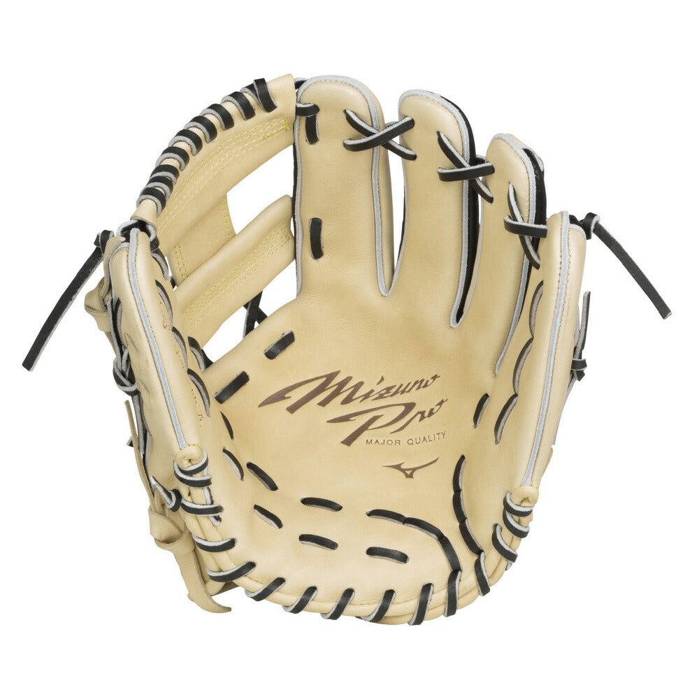 【 ミズノ MIZUNO 】 野球 ミズノプロ 軟式グラブ 内野手用 型押しレザー 1AJGR97103 2962 8009 ( Dブルー×レッド・ブロンド×ブラック )