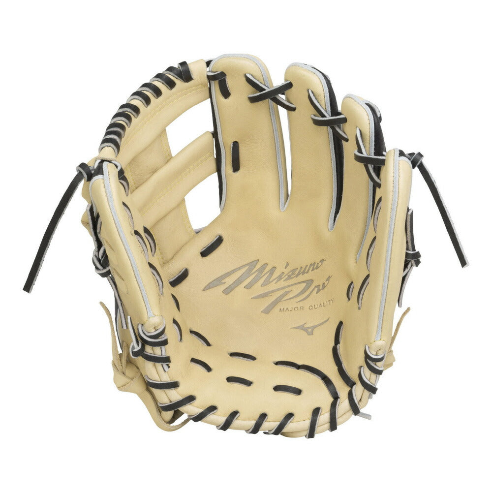 【 ミズノ MIZUNO 】 野球 ミズノプロ 軟式グラブ 内野手用 型押しレザー 1AJGR97113 2962 8009 ( Dブルー×レッド・ブロンド×ブラック )