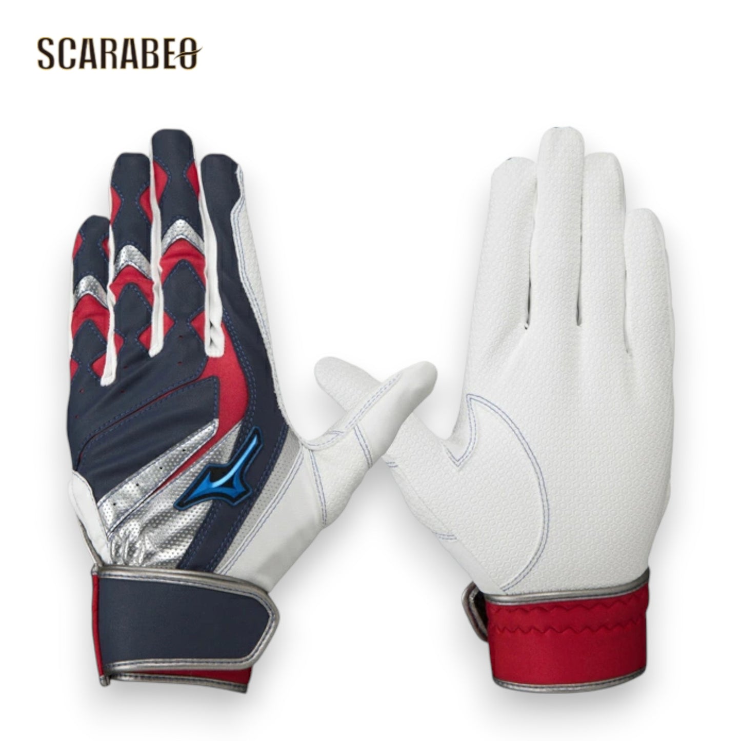 ミズノ MIZUNO ウィルドライブ ブルー 両手用 バッティンググローブ 手袋 メンズ 一般用 素手感覚 グリップ 1EJEA245