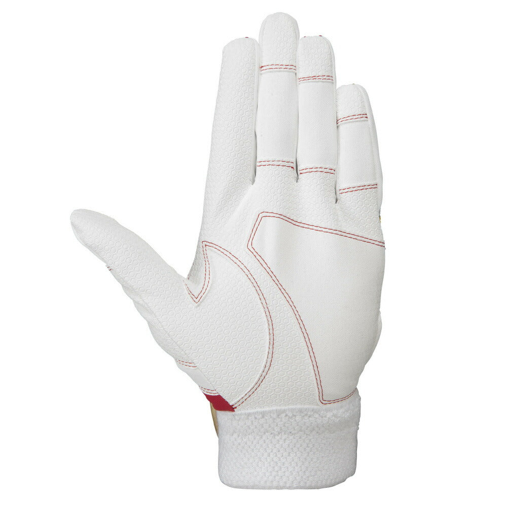 ミズノ MIZUNO ジュニア バッティング手袋 両手用 ウィルドライブ レッド 1EJEY24062 レッド×ホワイト×ゴールド WILLDRIVE RED