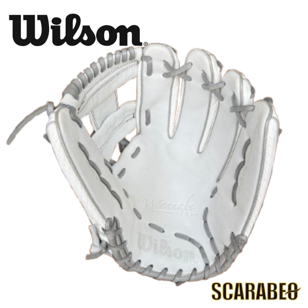 Wilson WBW102447 軟式用 内野手用 グローブ 右投げ 11.75インチ ベーシックレザー×スーパースネークスキン ホワイト×ホワイト SSN DUALハイグレードモデル