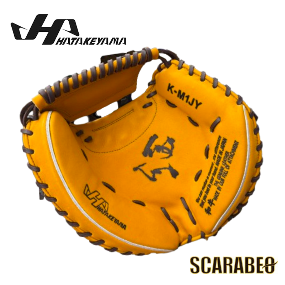 ハタケヤマ HATAKEYAMA K-M1JY 捕手用 キャッチャーミット Kシリーズ スペシャルジャパンハイド 硬式用 オレンジ Jイエロー シェラームーブ仕様 悠 刻印 Dream Field