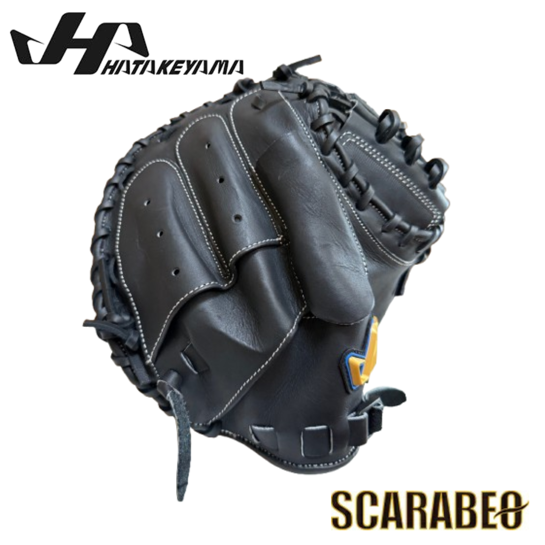 ハタケヤマ HATAKEYAMA TH-JM8BS 少年軟式 キャッチャーミット 捕手用 JL8型 シェラームーブ ピンキーパターン 北米ステアハイド ブラック 右投げ 台湾製