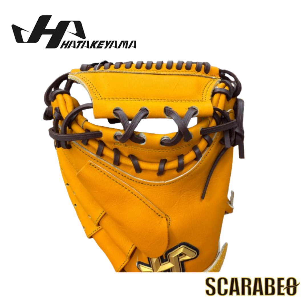 ハタケヤマ HATAKEYAMA K-M1JY 捕手用 キャッチャーミット Kシリーズ スペシャルジャパンハイド 硬式用 オレンジ Jイエロー シェラームーブ仕様 悠 刻印 Dream Field