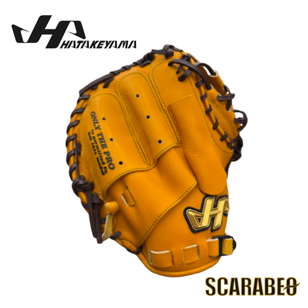 ハタケヤマ HATAKEYAMA K-M1JY 捕手用 キャッチャーミット Kシリーズ スペシャルジャパンハイド 硬式用 オレンジ Jイエロー シェラームーブ仕様 悠 刻印 Dream Field