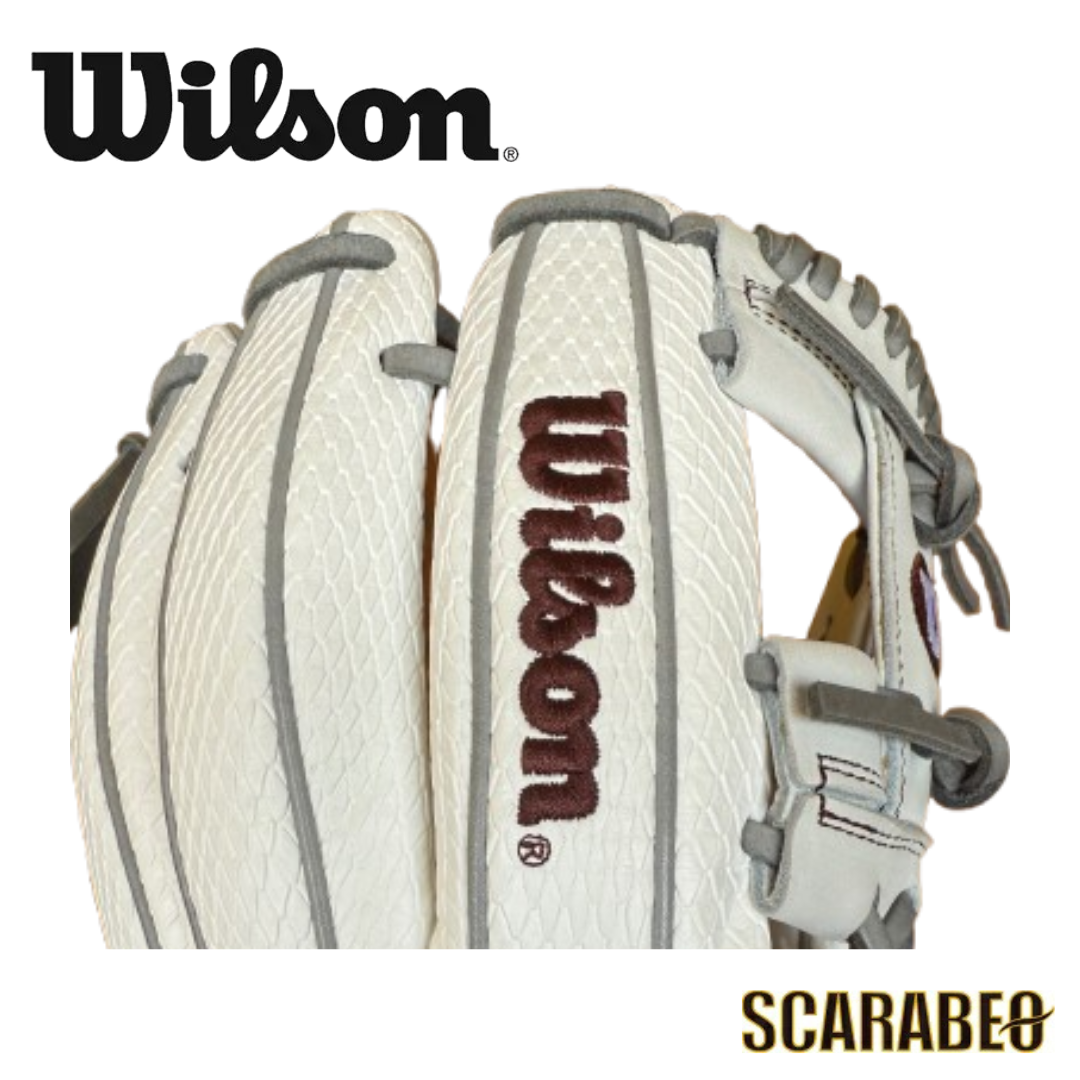 Wilson WBW102447 軟式用 内野手用 グローブ 右投げ 11.75インチ ベーシックレザー×スーパースネークスキン ホワイト×ホワイト SSN DUALハイグレードモデル