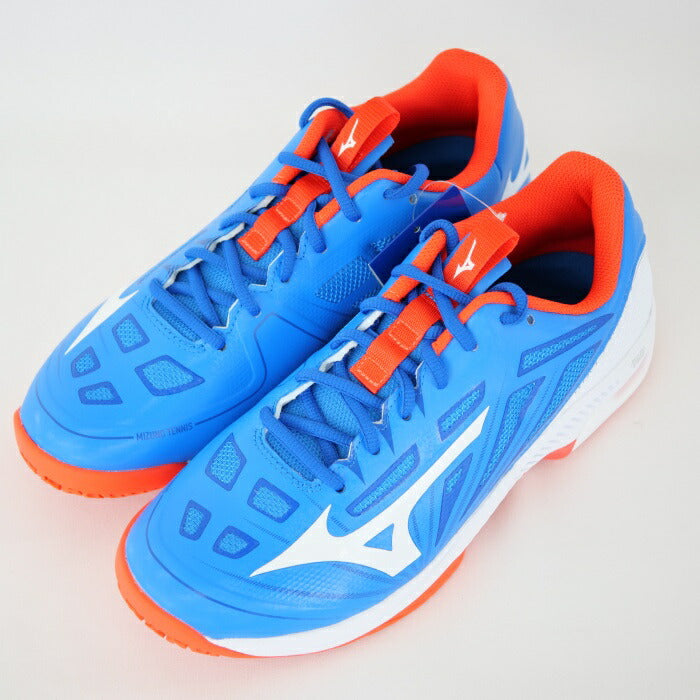 【在庫処分セール】テニスシューズ【ミズノ MIZUNO】 ウエーブエクシード 4Z WIDE OC (ブルー×ホワイト×レッド) ユニセックス 61GB211322 WAVE EXCEED 4Z WIDE OC