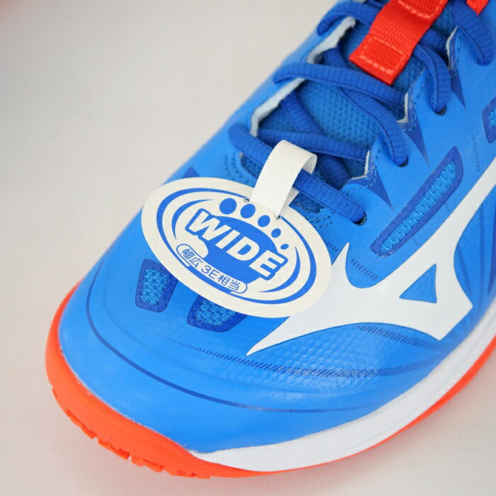 【在庫処分セール】テニスシューズ【ミズノ MIZUNO】 ウエーブエクシード 4Z WIDE OC (ブルー×ホワイト×レッド) ユニセックス 61GB211322 WAVE EXCEED 4Z WIDE OC
