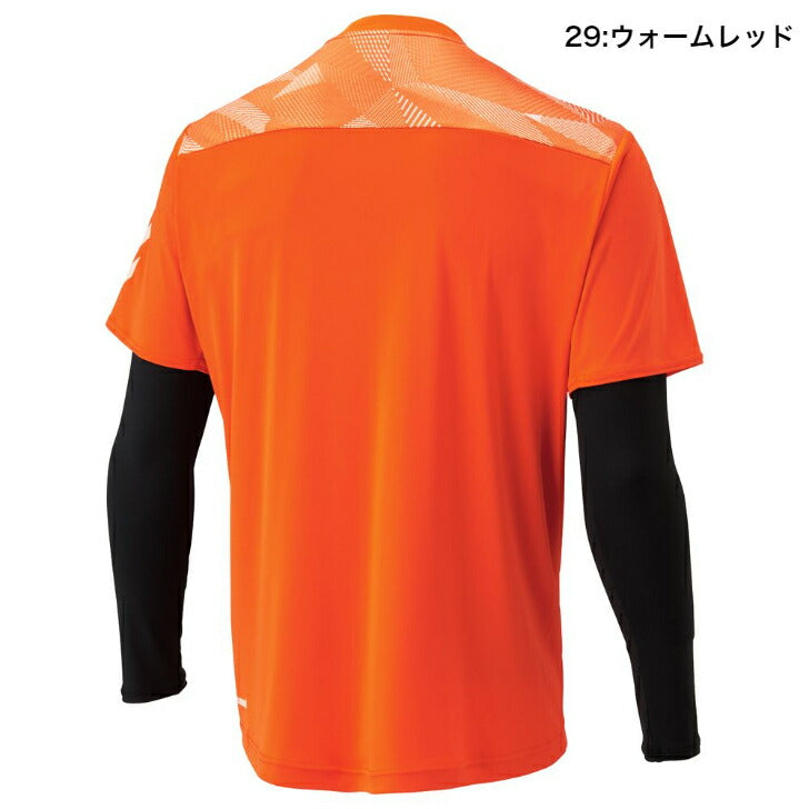 【 hummel ヒュンメル 】 メンズ 半袖Tシャツ + インナーシャツ 2点セット レイヤード プラクティスシャツセット サッカー フットサル 練習着 トレーニングウェア