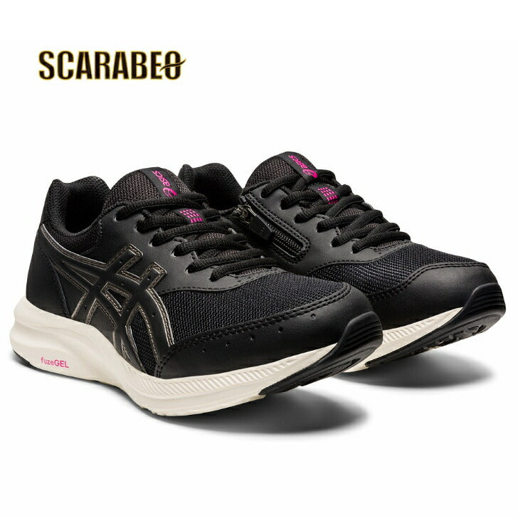 【 アシックス asics 】 レディース ウォーキングシューズ GEL-FUNWALKER W054 ブラック 1292A054-001 サイドファスナー式 幅広タイプ