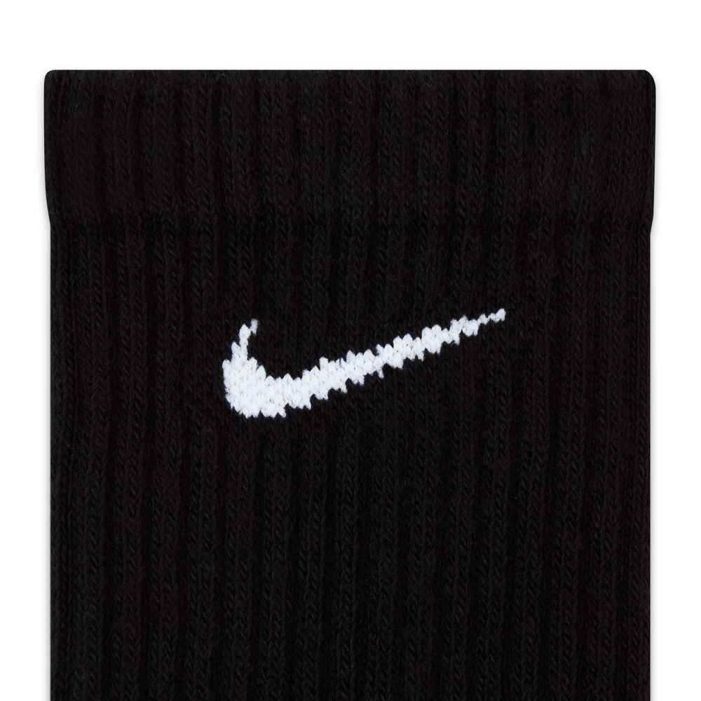ナイキ エブリデイ クッションド クルー ソックス (3足) nike ジム インナー 靴下 SU23 teamsports 厚手 ふくらはぎ 通学用 sx7664-010 あったか フィットネス cpn10 黒