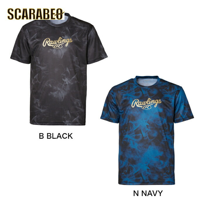野球 Tシャツ ジュニア 半袖 丸首 ローリングス ゴーストスモークグラフィック Tシャツ スポーツウェア ベースボールシャツ 子供 AST14S02J 2024年NEWモデル