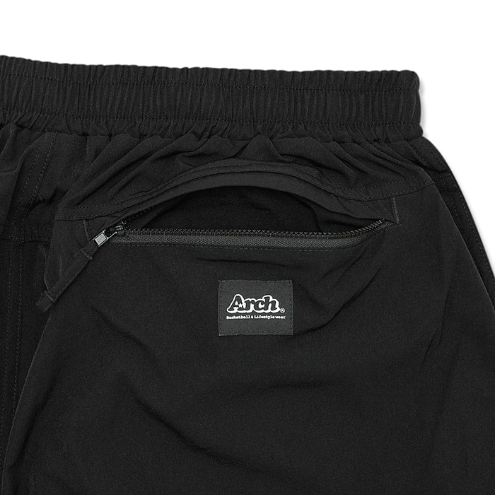 Arch dual logo flexible pants【black】【slate blue】 アーチ バスケ ショーツ b224-101-103