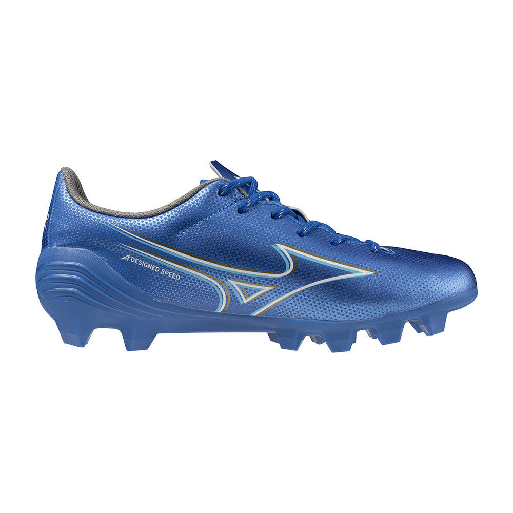 ミズノ MIZUNO ミズノアルファ SELECT Jr p1gb246527 キッズ スパイク サッカー 天然芝 土 芝 人工芝 グランド 固定式 シューズ 靴 2E 子供 27:レーザーブルー×ホワイト×ゴールド