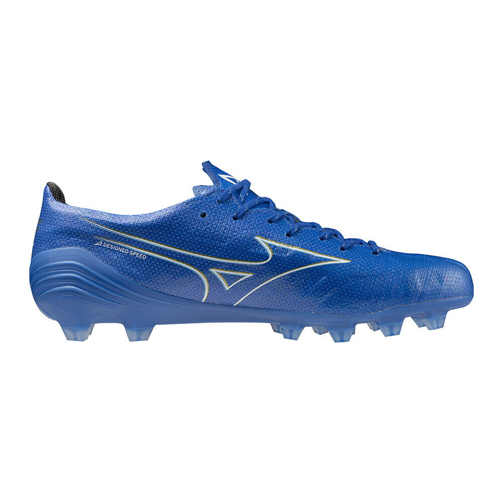 現行スパイク最軽量 ミズノ MIZUNO メンズ レディース サッカー スパイク ミズノアルファ JAPAN 27:レーザーブルー×ホワイト×ゴールド p1ga246027