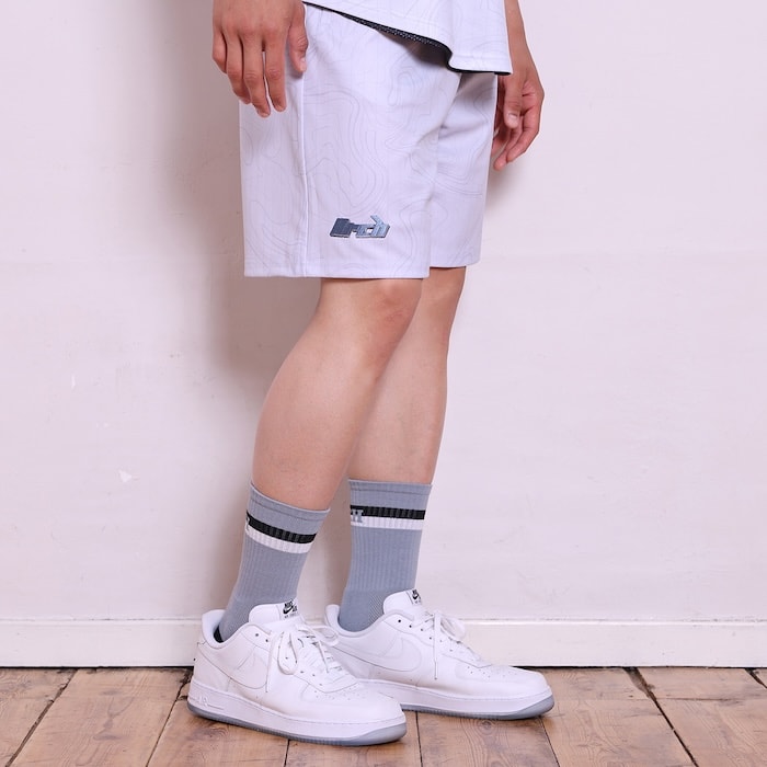 Arch topographic shorts【light gray】 アーチ バスケ ショーツ アーチ バスケ ショーツ バスケットボール バスパン 男子 ウエア 大人 子供 Tシャツ バスケウエア b124-115 b124-116