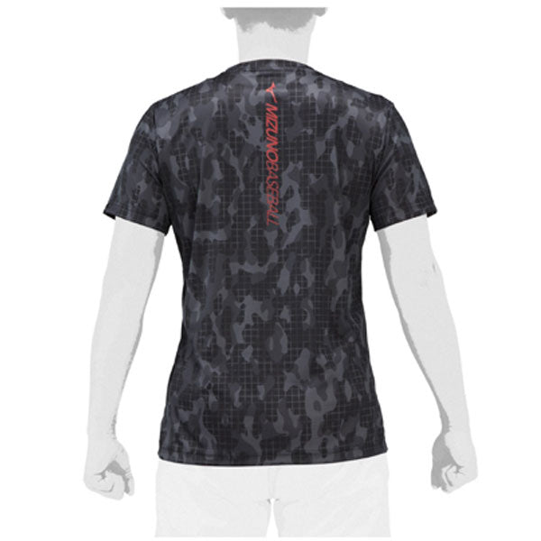 ミズノ 半袖 Tシャツ mizuno グラフィック プリントT/トレーニング スポーツウェア 野球 ランニング ジム 部活 ブラック ネイビー /12JAAT59
