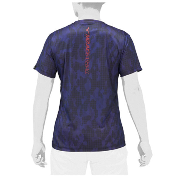 ミズノ 半袖 Tシャツ mizuno グラフィック プリントT/トレーニング スポーツウェア 野球 ランニング ジム 部活 ブラック ネイビー /12JAAT59