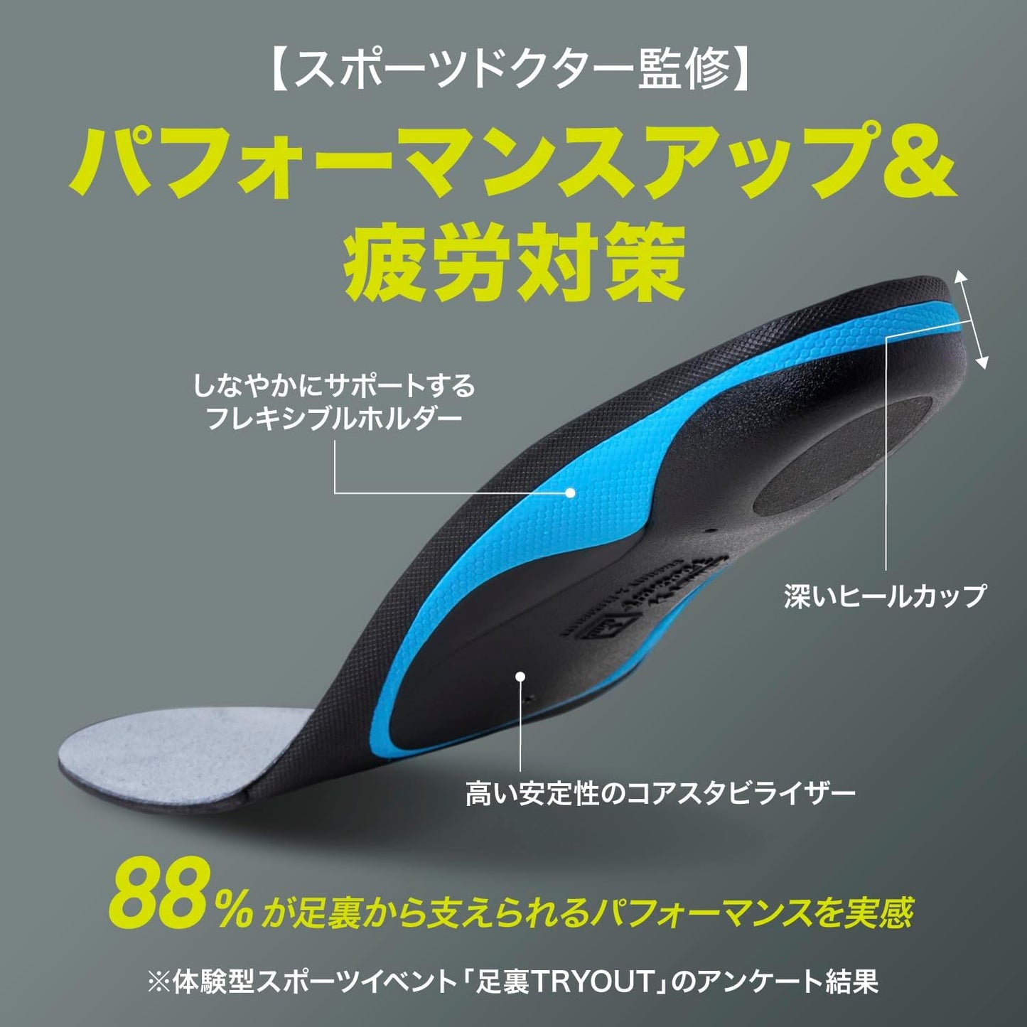 ザムスト(ZAMST) 足裏 筋力サポーター インソール 中敷き フットクラフト 衝撃吸収 スポーツ バスケ バレー サッカー ランニング ゴルフ テニス 日常生活 3796
