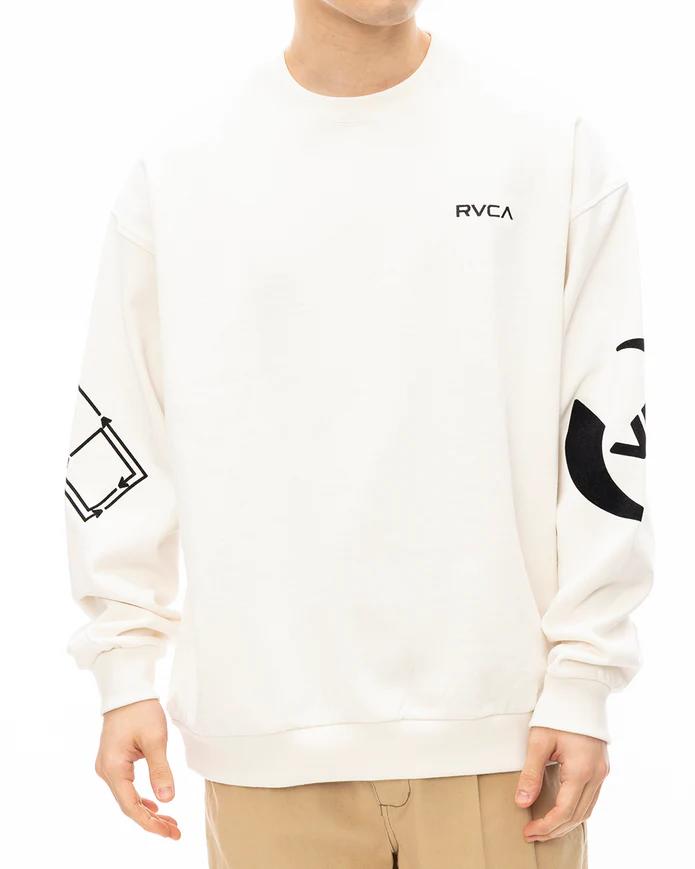RVCA メンズ STACKHOUSE CR トレーナー BLK 【2024年秋冬モデル】 be042033 RVCA 日本 スポーツウェア 新作 セール メンズ レディース サイズ感 人気商品 おしゃれ サーフィン