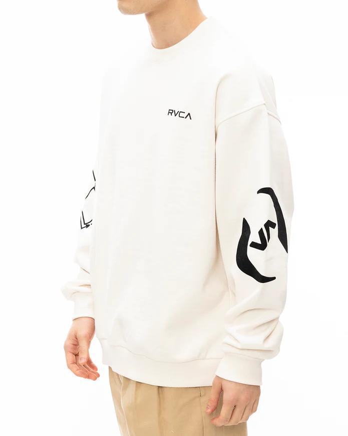 RVCA メンズ STACKHOUSE CR トレーナー BLK 【2024年秋冬モデル】 be042033 RVCA 日本 スポーツウェア 新作 セール メンズ レディース サイズ感 人気商品 おしゃれ サーフィン