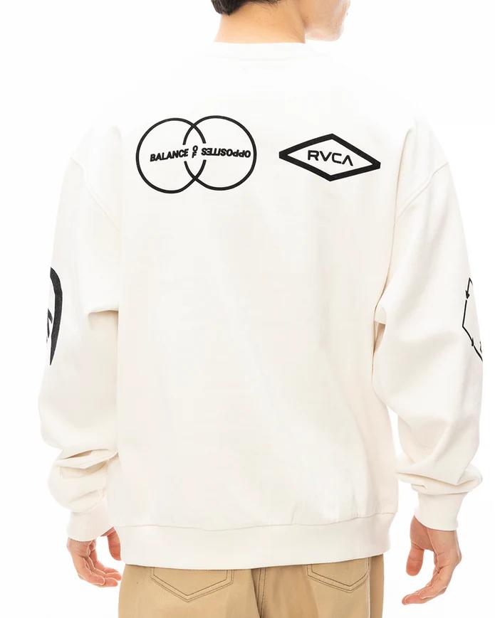 RVCA メンズ STACKHOUSE CR トレーナー BLK 【2024年秋冬モデル】 be042033 RVCA 日本 スポーツウェア 新作 セール メンズ レディース サイズ感 人気商品 おしゃれ サーフィン