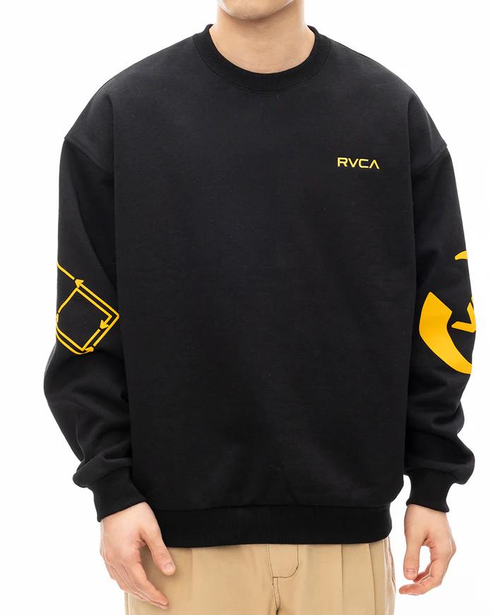 RVCA メンズ STACKHOUSE CR トレーナー BLK 【2024年秋冬モデル】 be042033 RVCA 日本 スポーツウェア 新作 セール メンズ レディース サイズ感 人気商品 おしゃれ サーフィン
