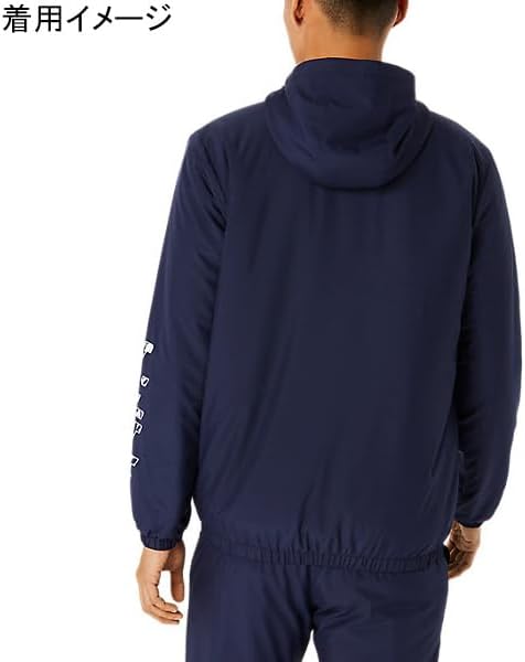 アシックス トレ-ニングウェア アシックスヘックスグラフィック中わたウインドブレーカーフーディー 2031E238 メンズ2031E238
