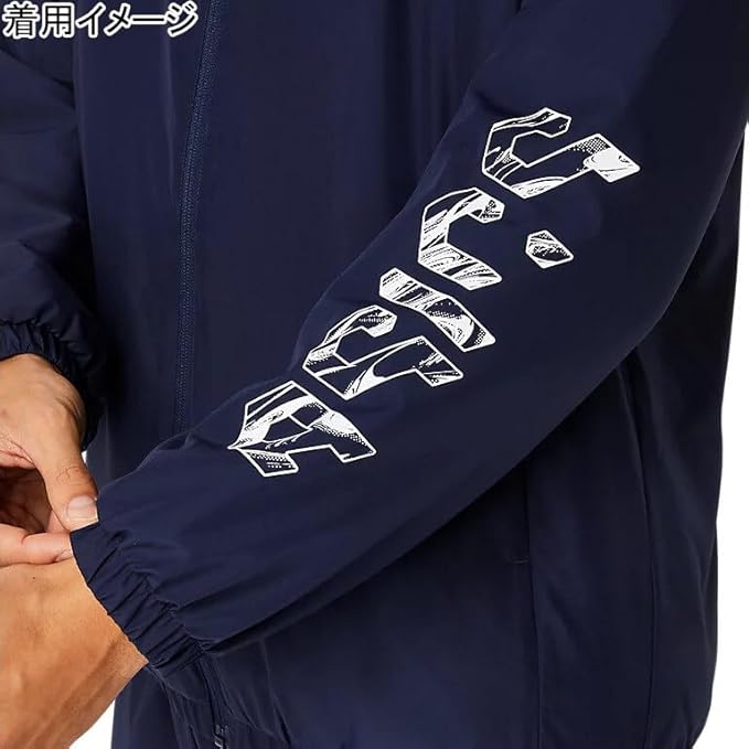 アシックス トレ-ニングウェア アシックスヘックスグラフィック中わたウインドブレーカーフーディー 2031E238 メンズ2031E238