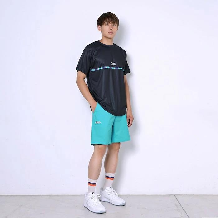 アーチ Arch paint stripe tee DRY black アーチ バスケ 半袖Tシャツ t124-158 アーチ バスケ ショーツ バスケットボール バスパン 男子 ウエア 大人 子供 Tシャツ バスケウエア