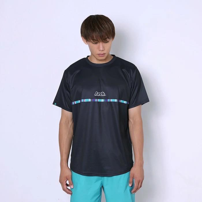 アーチ Arch paint stripe tee DRY black アーチ バスケ 半袖Tシャツ t124-158 アーチ バスケ ショーツ バスケットボール バスパン 男子 ウエア 大人 子供 Tシャツ バスケウエア