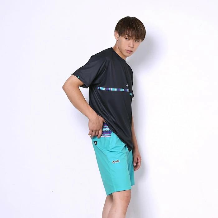 アーチ Arch paint stripe tee DRY black アーチ バスケ 半袖Tシャツ t124-158 アーチ バスケ ショーツ バスケットボール バスパン 男子 ウエア 大人 子供 Tシャツ バスケウエア