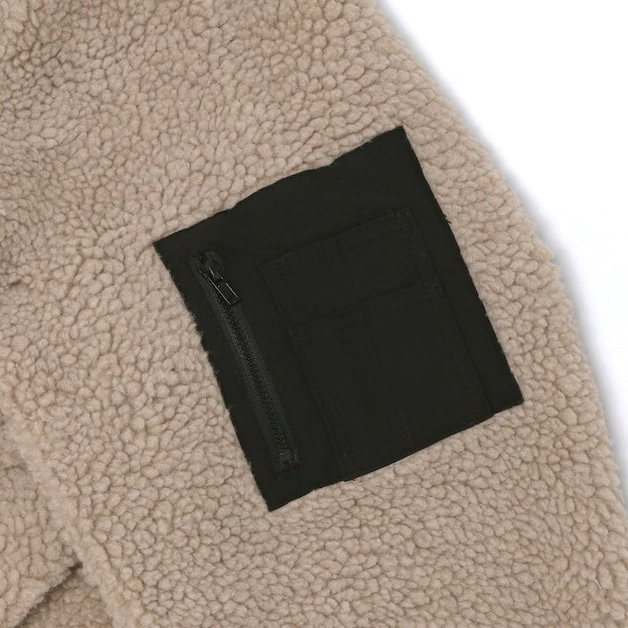 Arch boa fleece bomber jacket【smoky beige】 アーチ バスケ ボアフリースボンバージャケット t724-109 アーチ バスケ ショーツ バスケットボール バスパン 男子 ウエア 大人 子供 Tシャツ バスケウエア