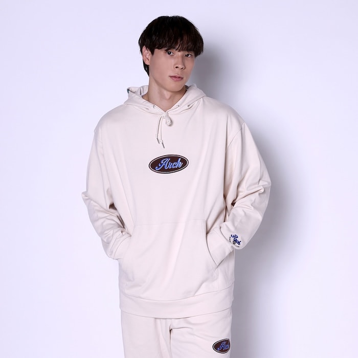 Arch oval logo sweat P/O parka【pale oak】 アーチ バスケ プルオーバーパーカー t724-104 アーチ バスケ ショーツ バスケットボール バスパン 男子 ウエア 大人 子供 Tシャツ バスケウエア