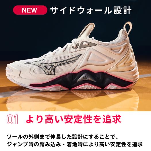 ミズノ ウエーブモーメンタム 3 バレーボール ユニセックス ホワイト×ネイビー バレーボール シューズ ジャンプ クッション 大人 子供 メンズ レディース V1GA231257
