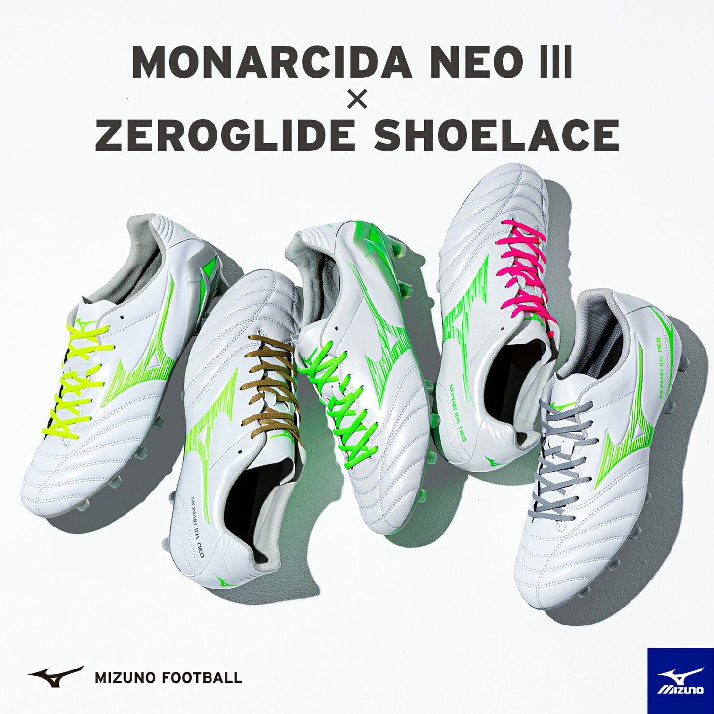 ミズノ モナルシーダ NEO 3 SELECT AS ホワイト×ネオングリーン p1gd252537 サッカーシューズ サッカー スパイク シューズ 靴 くつ 中学校 高校 一般 大人 軽量 柔軟 素足感覚 エリート プロ ネオ3 NEO3 部活 練習 大会 モナルシーダ 最新