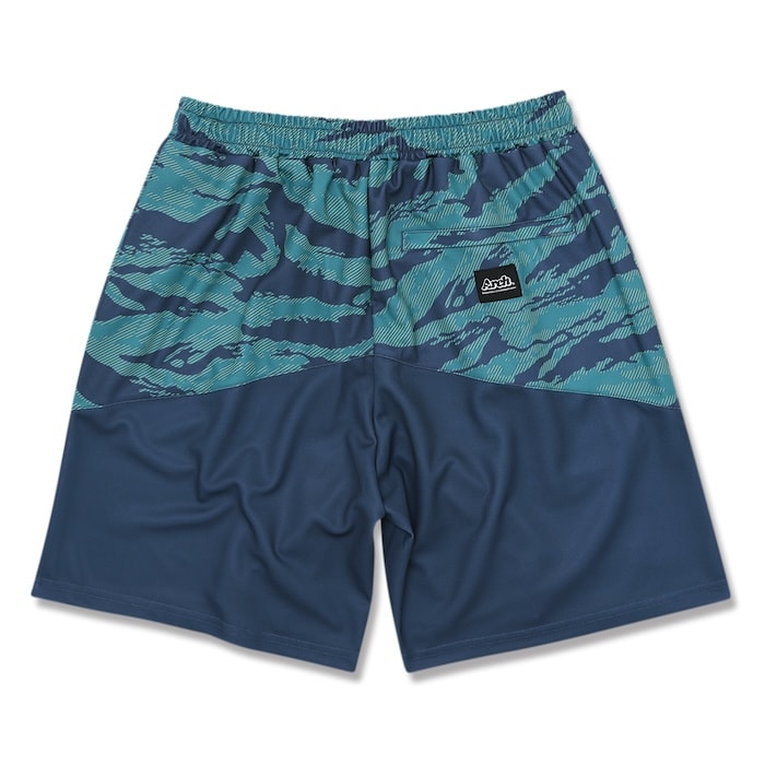 アーチ tiger stripe camo shorts【navy blue】 B124-132 アーチ バスケ ショーツ バスケットボール バスパン 男子 ウエア 大人 子供 バスケウエア