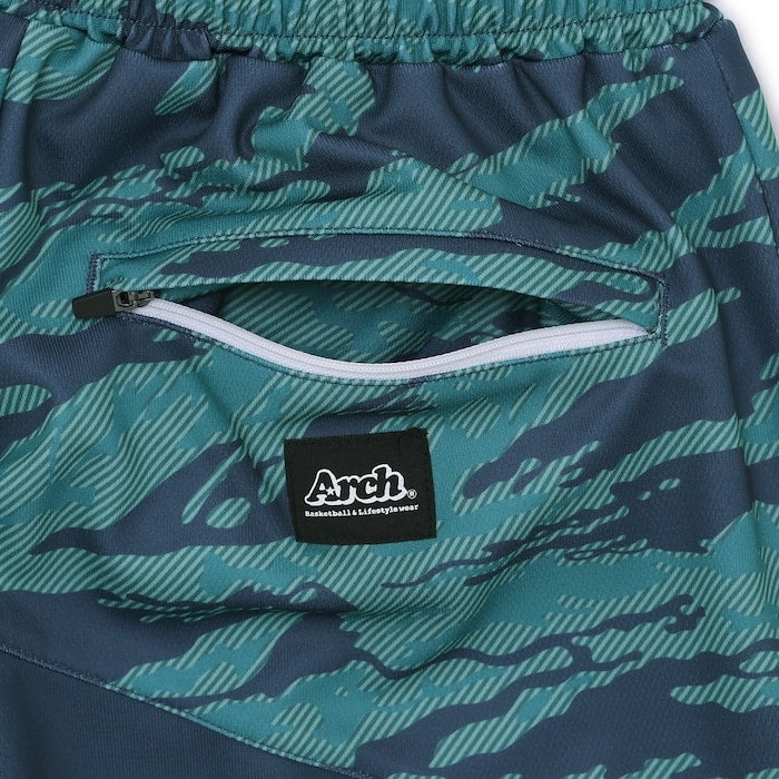 アーチ tiger stripe camo shorts【navy blue】 B124-132 アーチ バスケ ショーツ バスケットボール バスパン 男子 ウエア 大人 子供 バスケウエア