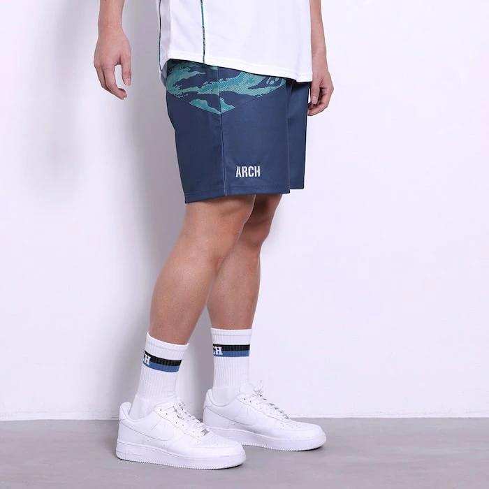 アーチ tiger stripe camo shorts【navy blue】 B124-132 アーチ バスケ ショーツ バスケットボール バスパン 男子 ウエア 大人 子供 バスケウエア