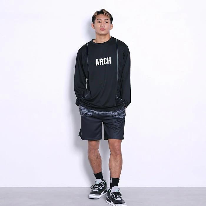 アーチ tiger stripe camo shorts【black】 B124-133 アーチ バスケ ショーツ バスケットボール バスパン 男子 ウエア 大人 子供 バスケウエア