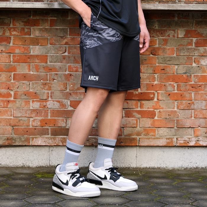 アーチ tiger stripe camo shorts【black】 B124-133 アーチ バスケ ショーツ バスケットボール バスパン 男子 ウエア 大人 子供 バスケウエア