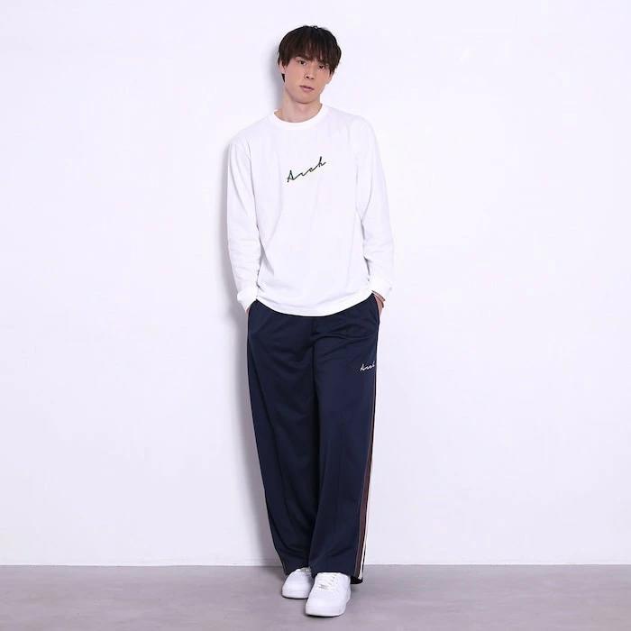 アーチ autograph logo L/S tee【white】 T324-125 アーチ バスケ ショーツ バスケットボール バスパン 男子 ウエア 大人 子供 Tシャツ バスケウエア