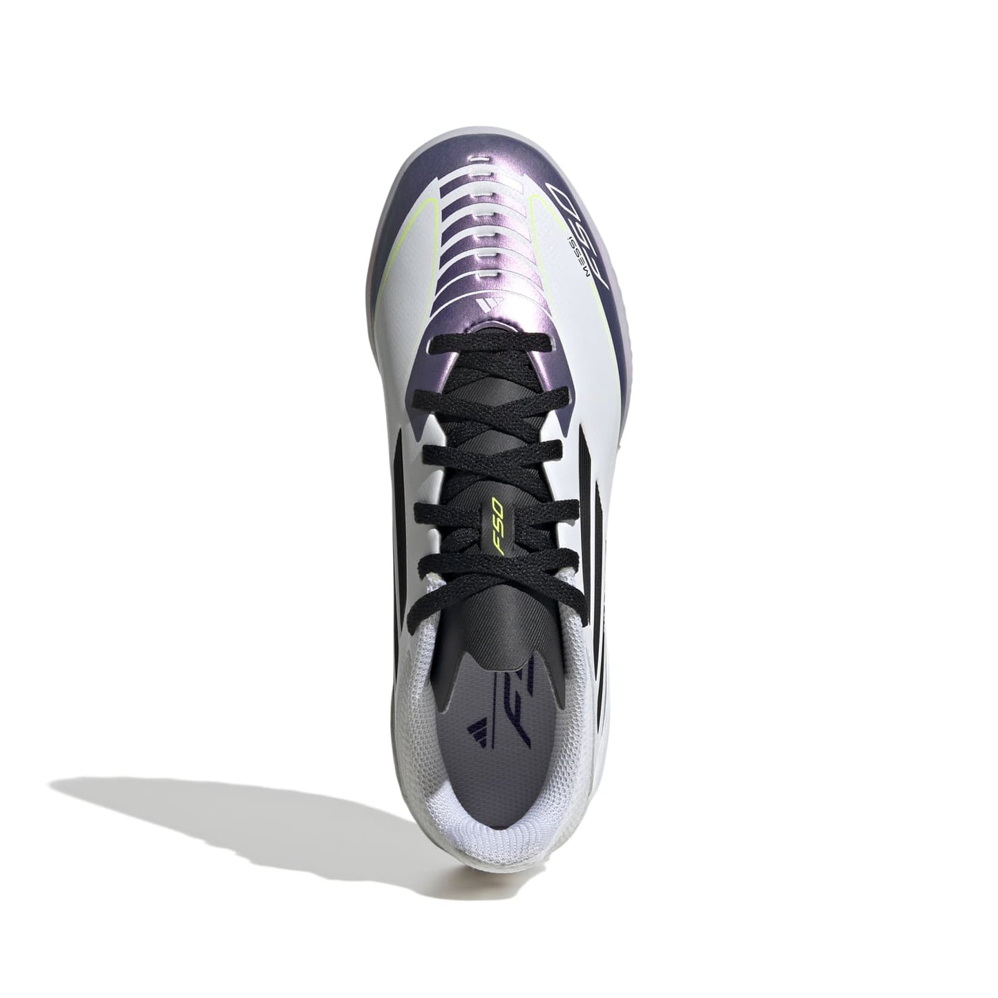 アディダス ジュニア F50 MESSI LEAGUE TF フットウェアホワイト×コアブラック ie9082 フットサルシューズ 靴 フットサル スパイク 室内 屋外 軽量 履き心地 人気ランキング 子供用 大人用