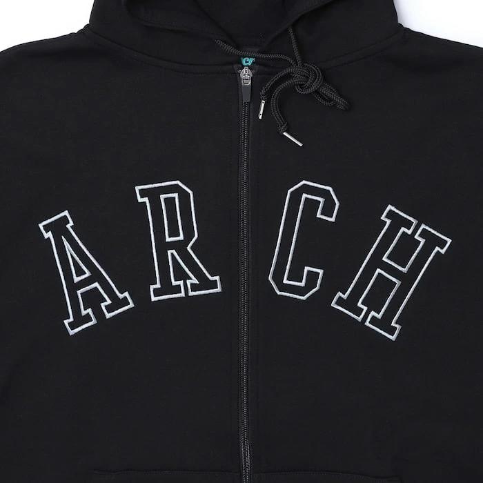 アーチ college logo sweat zip parka【black】 アーチ バスケ ショーツ バスケットボール バスパン 男子 ウエア 大人 子供 Tシャツ バスケウエア t724-113