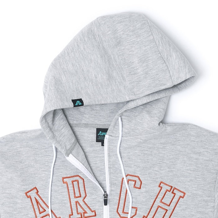アーチ college logo sweat zip parka【gray】 t724-114 アーチ バスケ ショーツ バスケットボール バスパン 男子 ウエア 大人 子供 Tシャツ バスケウエア
